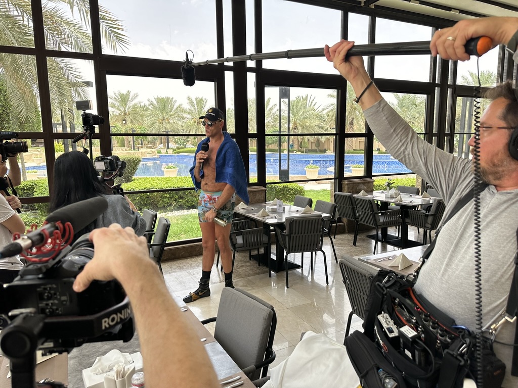 Filming with Tyson Fury poolside during fight week, Riyadh