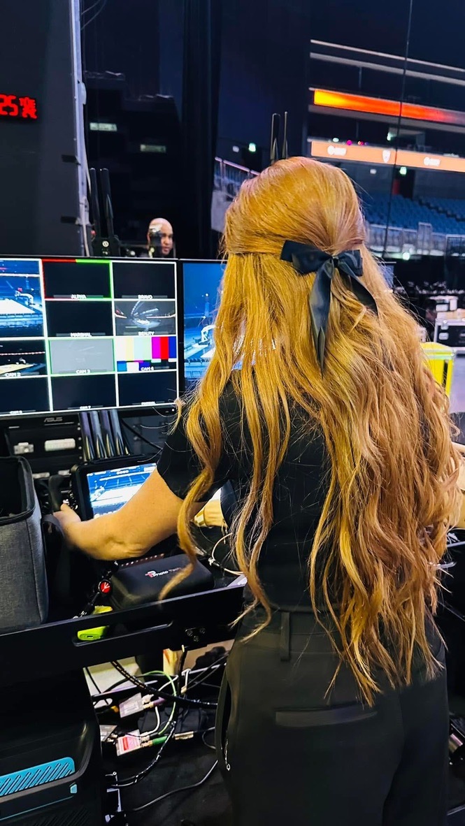 Broadcast control room during a live event